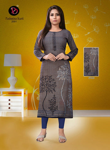 Purvi Designer Presents Pashmina Vol 2 Pure Pashmina Printed Fancy Designer Long Kurtis