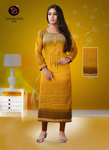 Purvi Designer Presents Pashmina Vol 2 Pure Pashmina Printed Fancy Designer Long Kurtis