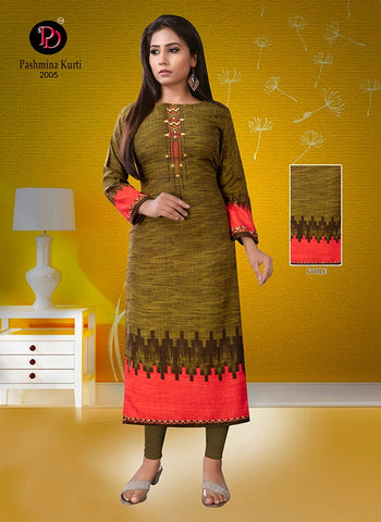 Purvi Designer Presents Pashmina Vol 2 Pure Pashmina Printed Fancy Designer Long Kurtis
