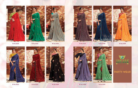 Sanskar Launched Party Wear Fancy Printed Designer Sarees