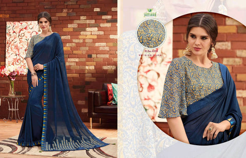 Sanskar Launched Party Wear Fancy Printed Designer Sarees
