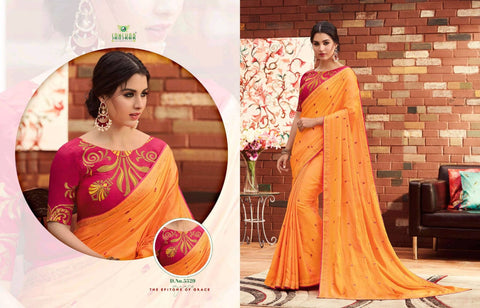 Sanskar Launched Party Wear Fancy Printed Designer Sarees