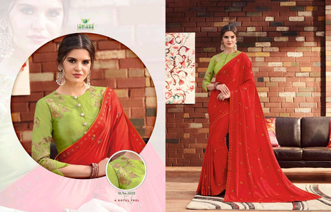 Sanskar Launched Party Wear Fancy Printed Designer Sarees