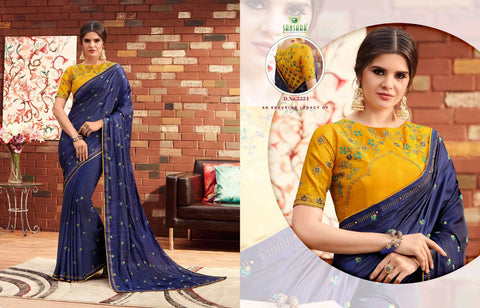 Sanskar Launched Party Wear Fancy Printed Designer Sarees