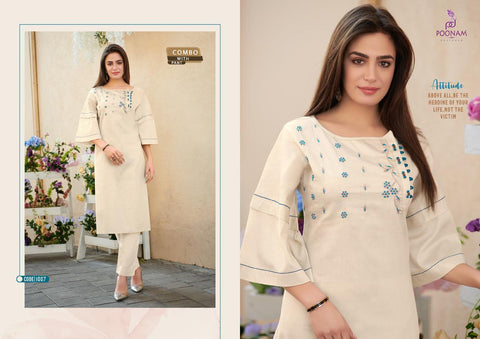 Poonam Designer Darlim Jam Silk Cotton Casual Wear Kurtis Collection