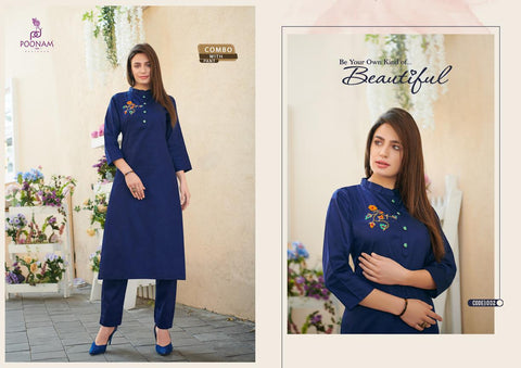 Poonam Designer Darlim Jam Silk Cotton Casual Wear Kurtis Collection