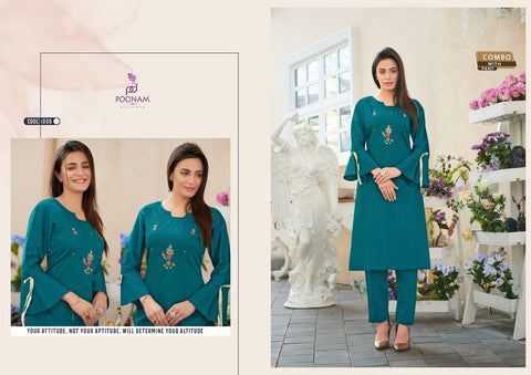 Poonam Designer Darlim Jam Silk Cotton Casual Wear Kurtis Collection