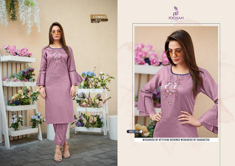 Poonam Designer Darlim Jam Silk Cotton Casual Wear Kurtis Collection