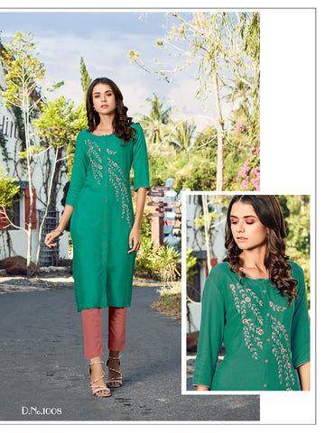 R Studio Launched Marigold Vol 1 Rayon Slub Fancy Designer Kurtis Collection