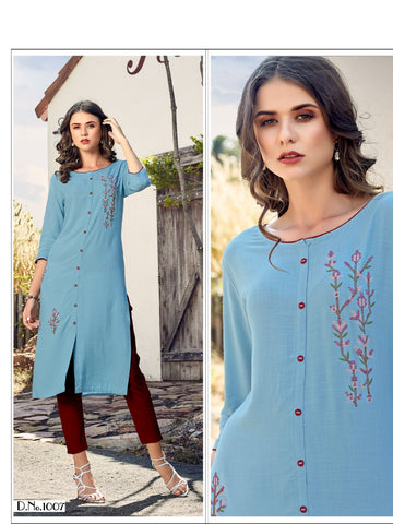 R Studio Launched Marigold Vol 1 Rayon Slub Fancy Designer Kurtis Collection