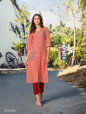 R Studio Launched Marigold Vol 1 Rayon Slub Fancy Designer Kurtis Collection