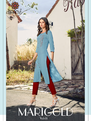 R Studio Launched Marigold Vol 1 Rayon Slub Fancy Designer Kurtis Collection