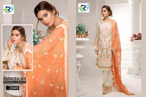 R9 Studio Launched Humera Nx Heavy Embroidery Fox Georgette Pakistani Salwar Kameez