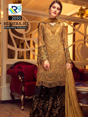 R9 Studio Launched Humera Nx Heavy Embroidery Fox Georgette Pakistani Salwar Kameez
