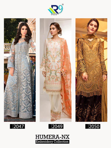 R9 Studio Launched Humera Nx Heavy Embroidery Fox Georgette Pakistani Salwar Kameez