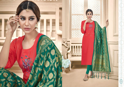 AVC PRESENTS RAAS HEAVY COTTIN SLUB FABRIC SALWAR SUIT