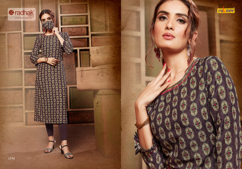 Radhak Fabrics Launched Rukmee Vol 15 Silk Fancy Designer Kurtis Collection