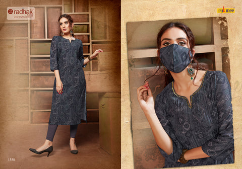 Radhak Fabrics Launched Rukmee Vol 15 Silk Fancy Designer Kurtis Collection