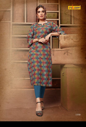 Radhak Fabrics Launched Rukmee Vol 15 Silk Fancy Designer Kurtis Collection