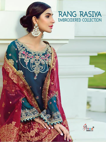 Shree Fabs Rang Rasiya Embroidered Collection Georgette Work Pakistani Suits