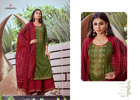 Rangoon Launched Tyohaar Jam Silk Embroidery Work Fancy Designer Kurtis Collection And Plazzo