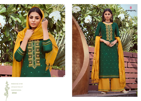 Rangoon Launched Tyohaar Jam Silk Embroidery Work Fancy Designer Kurtis Collection And Plazzo