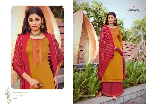 Rangoon Launched Tyohaar Jam Silk Embroidery Work Fancy Designer Kurtis Collection And Plazzo