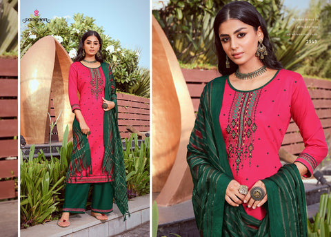 Rangoon Launched Tyohaar Jam Silk Embroidery Work Fancy Designer Kurtis Collection And Plazzo