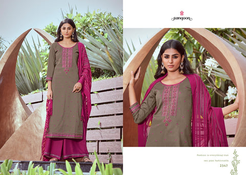 Rangoon Launched Tyohaar Jam Silk Embroidery Work Fancy Designer Kurtis Collection And Plazzo