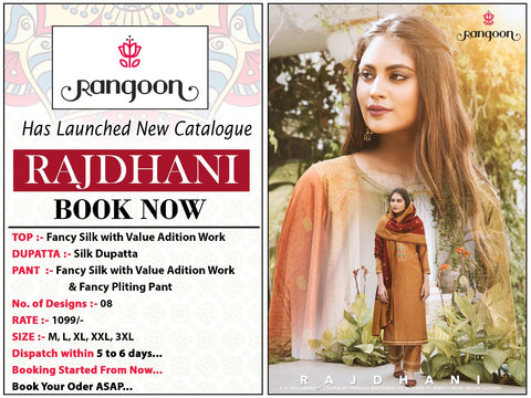 Rangoon Presents Rajdhani Silk Fancy Designer Salwar Suits