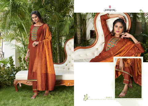 Rangoon Presents Rajdhani Silk Fancy Designer Salwar Suits