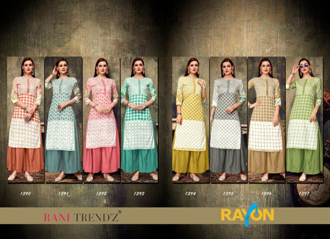 Rani Trendz Presents Rayon Printed Fancy Designer Kurtis Collection