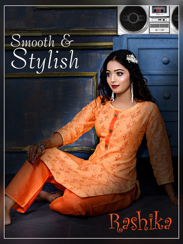 Rashika Cotton Fabric Rayon Designer Kurti Collection With Pant