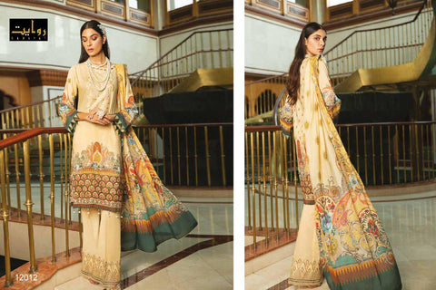 Rawayat Presents Binaas Jam Satin Printed Pakistani Salwar Suits