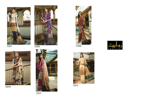 Rawayat Presents Binaas Jam Satin Printed Pakistani Salwar Suits