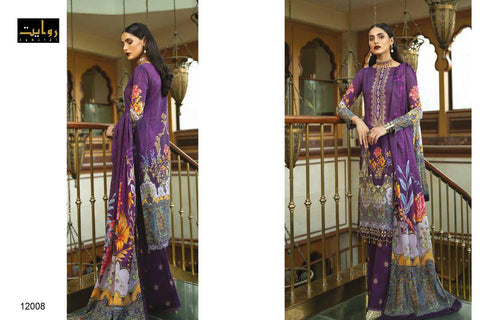 Rawayat Presents Binaas Jam Satin Printed Pakistani Salwar Suits