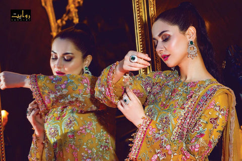 Rawayat Presents Ritzier 2020 Butterfly Net Embroidery Work Fancy Designer Salwar Kameez