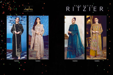 Rawayat Presents Ritzier 2020 Butterfly Net Embroidery Work Fancy Designer Salwar Kameez