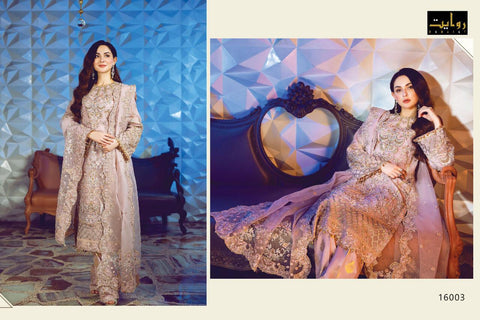 Rawayat Presents Ritzier 2020 Butterfly Net Embroidery Work Fancy Designer Salwar Kameez