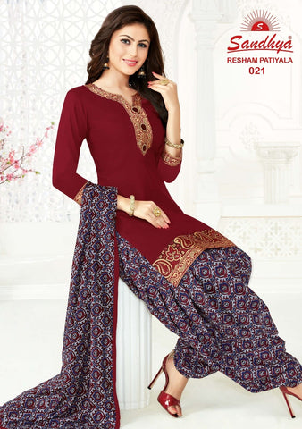 SANDHYA RESHAM PATIYALA VOL 2 STITCHED READYMADE COTTON SUIT