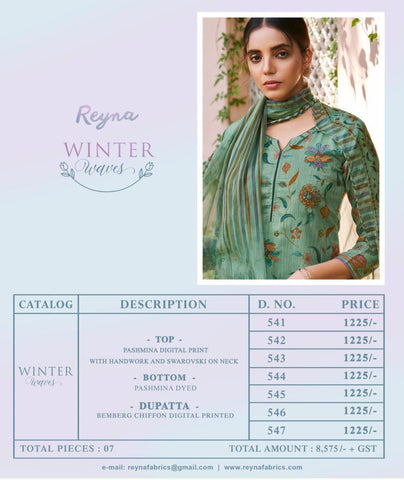 Reyna Presents Winter Waves Pashmina Printed Fancy Designer Salwar Suits