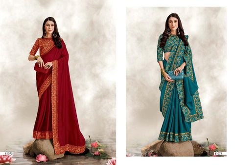 Right Women Designer Aura Silk Fancy Designer Saree Collection