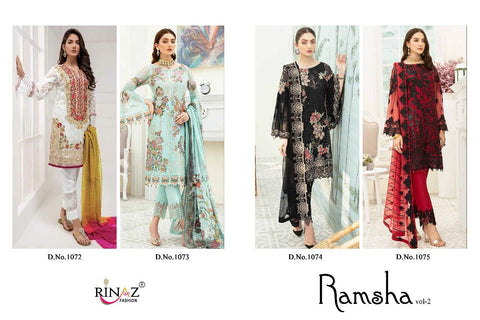 Rinaz Fashion Ramsha Vol 2 Embroidery Work Designer Salwar Kameez