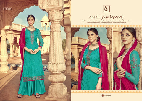 ALOK SUITS RUHANI VISCOSE BRASSO EMBROIDERED FESTIVE WEAR SUITS