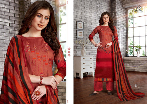 Rupali Presents Megha Vol 1 Jam Satin Printed Embroidery Work Fancy Designer Salwar Suits