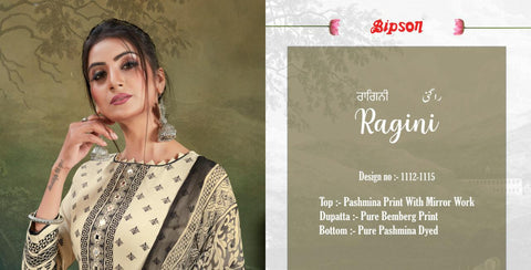 Bipson Presents Ragini Pure Pashmina Printed Fancy Designer Salwar Kameez