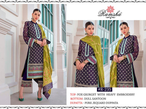 Ramsha Presents 231-235 Georgette Heavy Embroidered Pakistani Designer Salwar Kameez