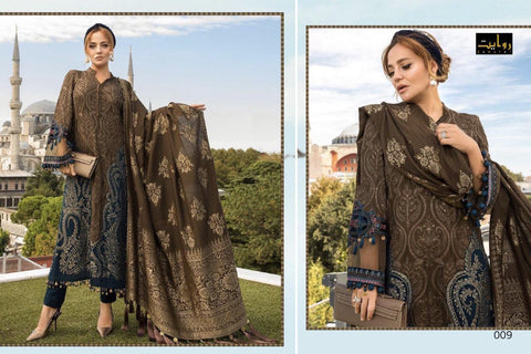 Rawayat Presents Maria B Cotton Printed Embroidered Pakistani Salwar Suits