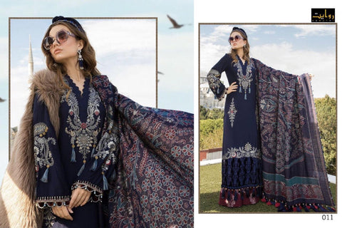 Rawayat Presents Maria B Cotton Printed Embroidered Pakistani Salwar Suits