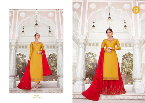 Rsf Presents Mandora Vol 4 Satin Georgette Heavy Work Fancy Designer Salwar Suits